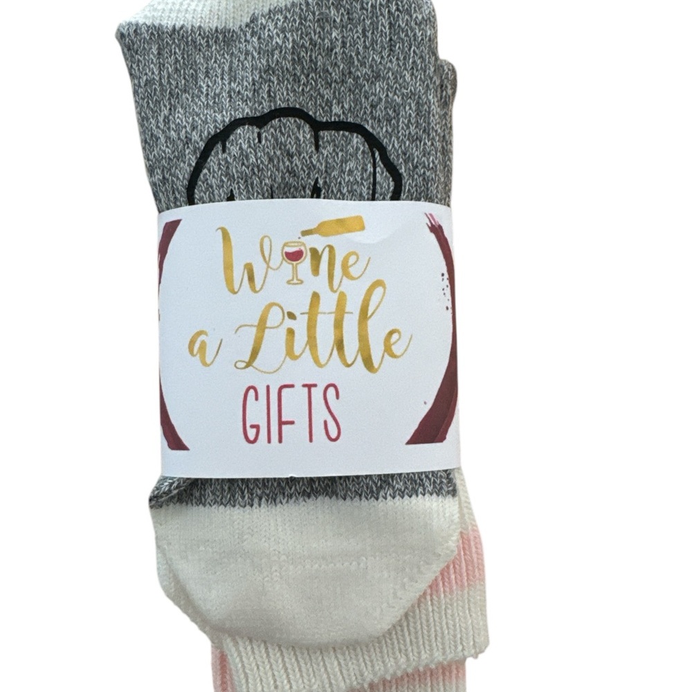 ⭐️Turning 50 Birthday Gift Wine Themed Gray and White Socks funny